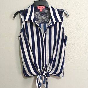 Navy striped shirt